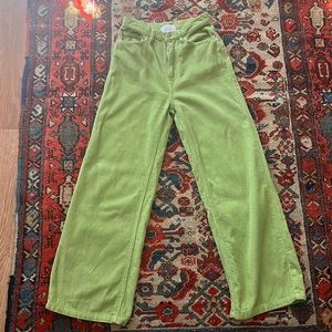 BDG Urban Outfitters Green High and Wide Corduroy Pants Size 25